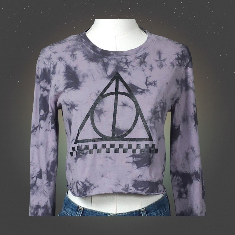 Vans Harry Potter Crop Top XS Purple Tie Dye Deathly Hallows Goth Grunge